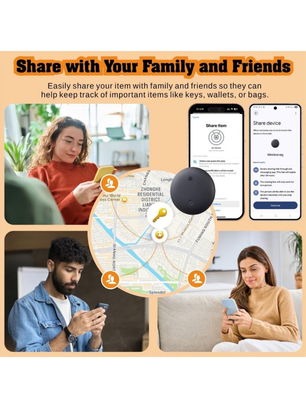 2026 Android Tracker Tags - 4 Pack, Dual-System Compatible for Android & iOS - Picture 5 of 8
